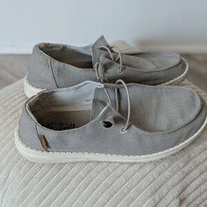 Hey Dude Light Gray Canvas Loafers